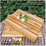 Cutting board butcher block STRIPES RECTANGLE 50x40x4cm +/- 4kg talenan kayu jati Jepara